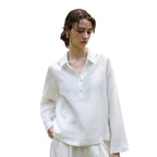 Sapphire Linen Blouse