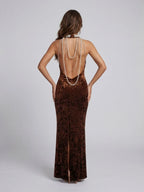 Fern Beaded Halter Maxi Dress