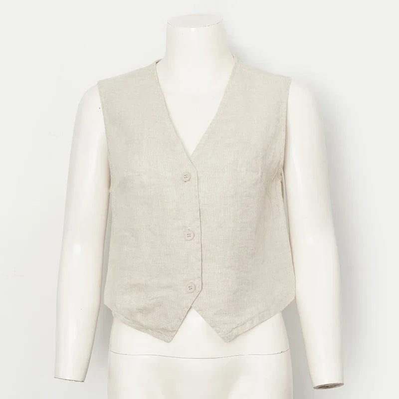 Coral Linen Vest