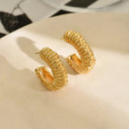 Silver Textured Hoops