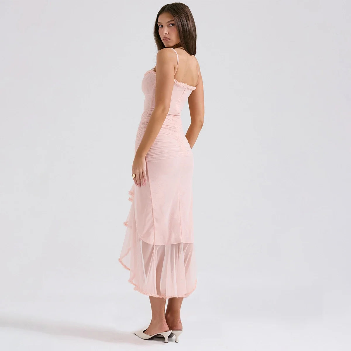 Elise Ruffle Midi Dress