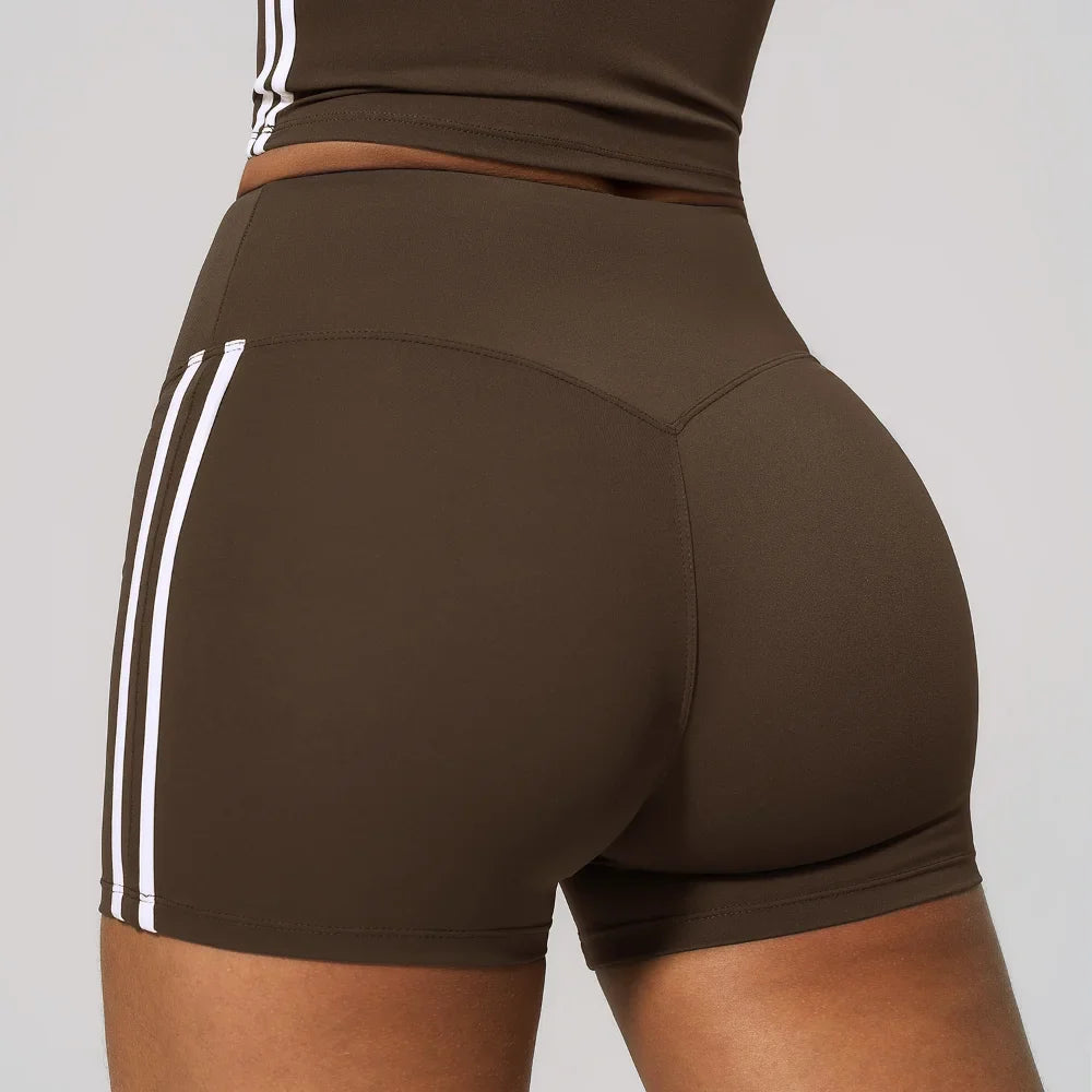 Wine Striped Sport Shorts
