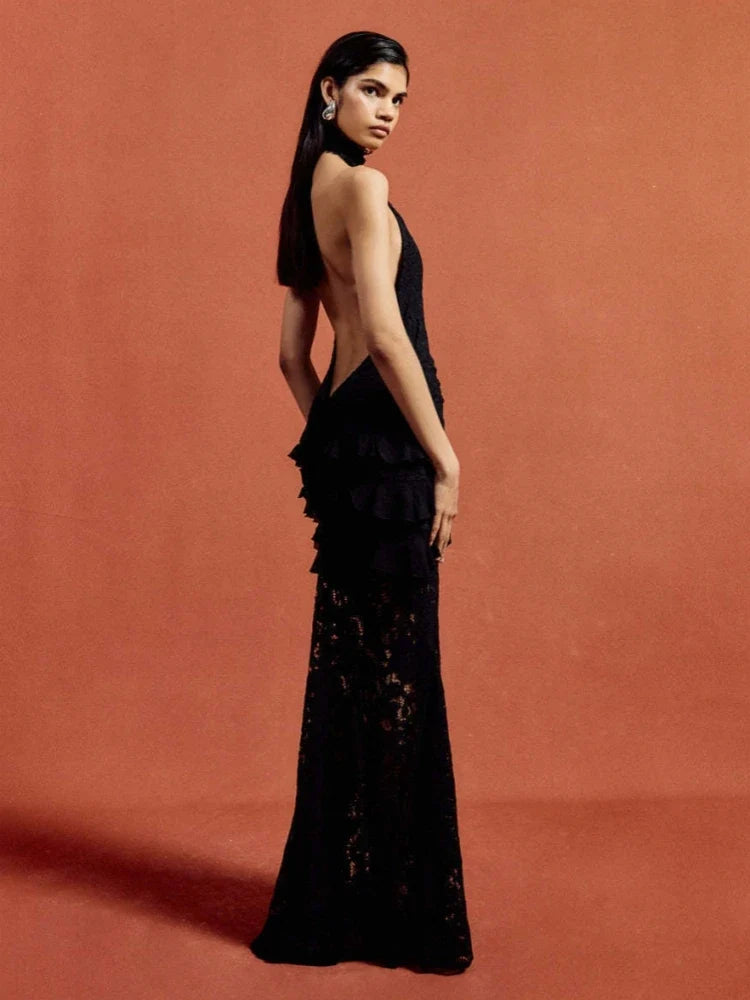 Ebony Lace Maxi Dress