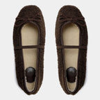Cocoa Fur-Lined Flats