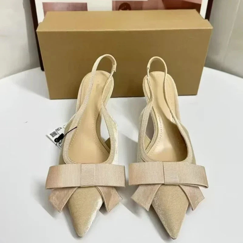 Velvet Bow Heels