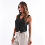 Jade Linen Vest