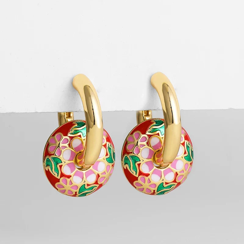 Cream Enamel Hoops