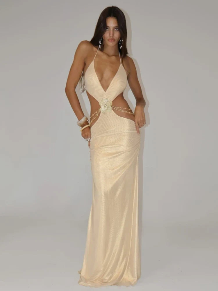 Shine Halter Maxi Dress