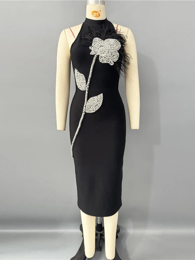Oasis Feather Mini Dress
