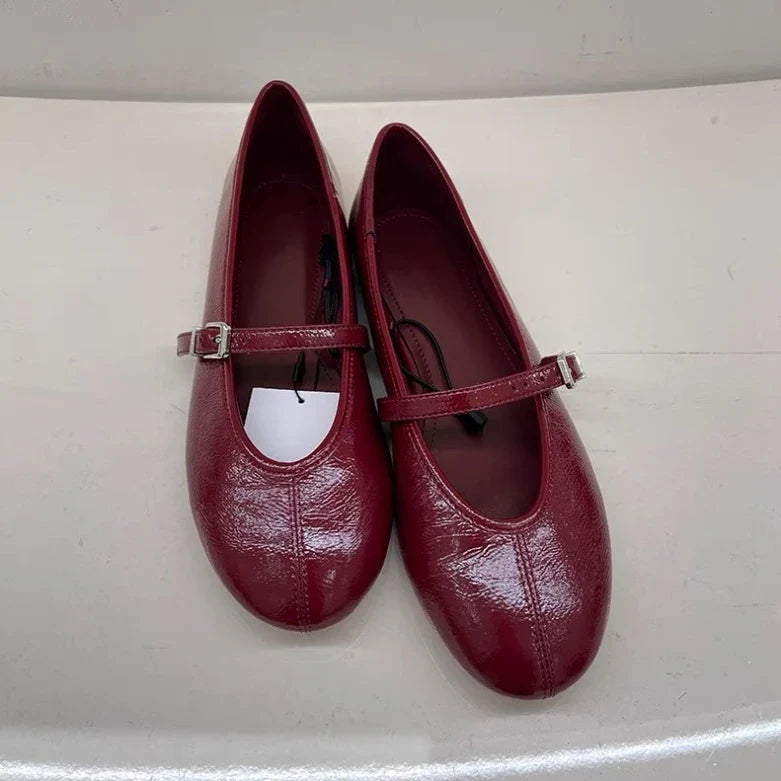 Crescent Mary Jane Flats