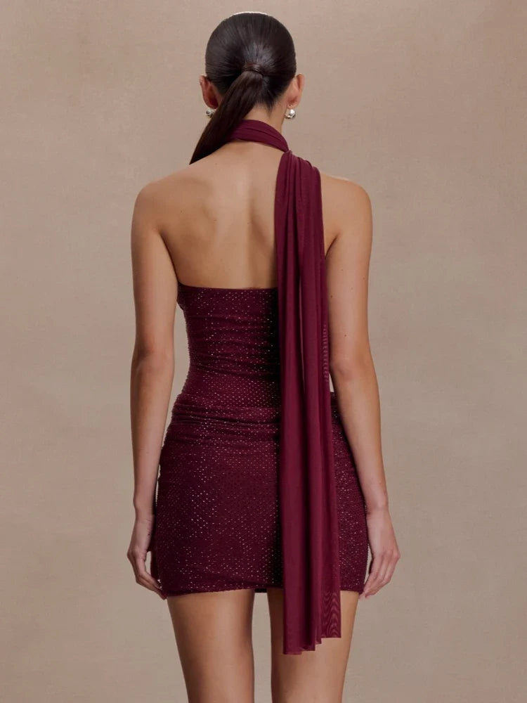Royal Beaded Mini Dress