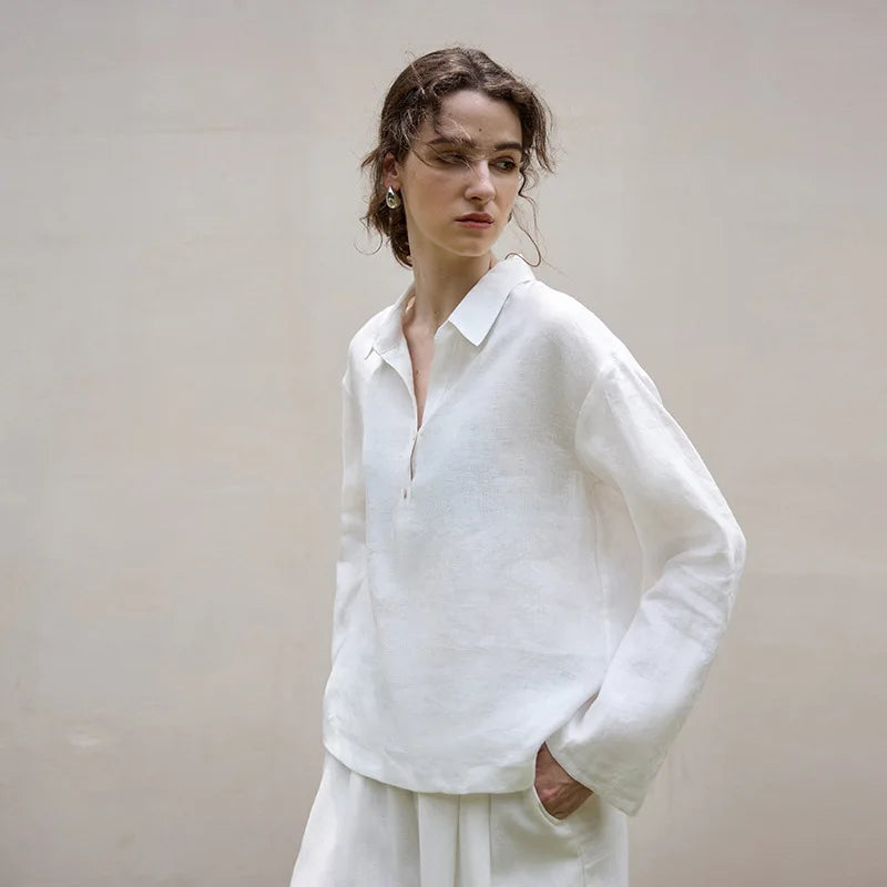 Sapphire Linen Blouse