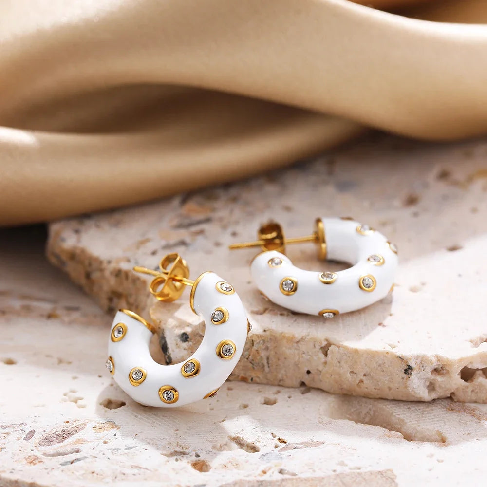 Copper Enamel Hoops