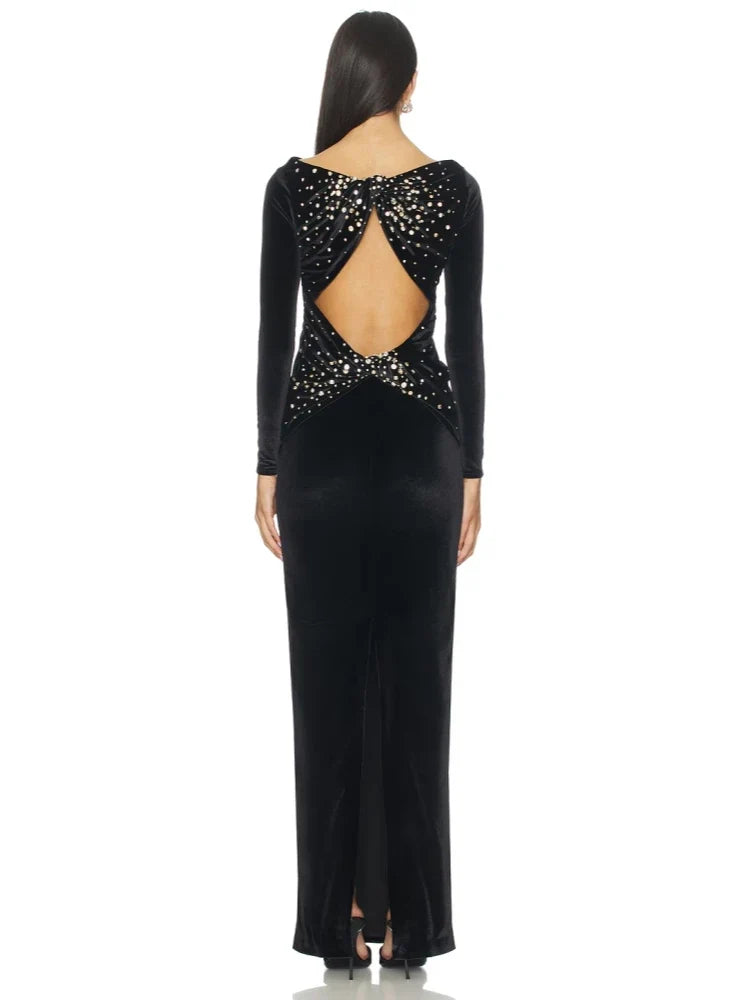 Eucalyptus Velvet Maxi Dress