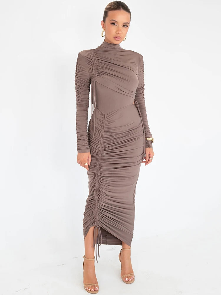 Mila Ruched Maxi Dress