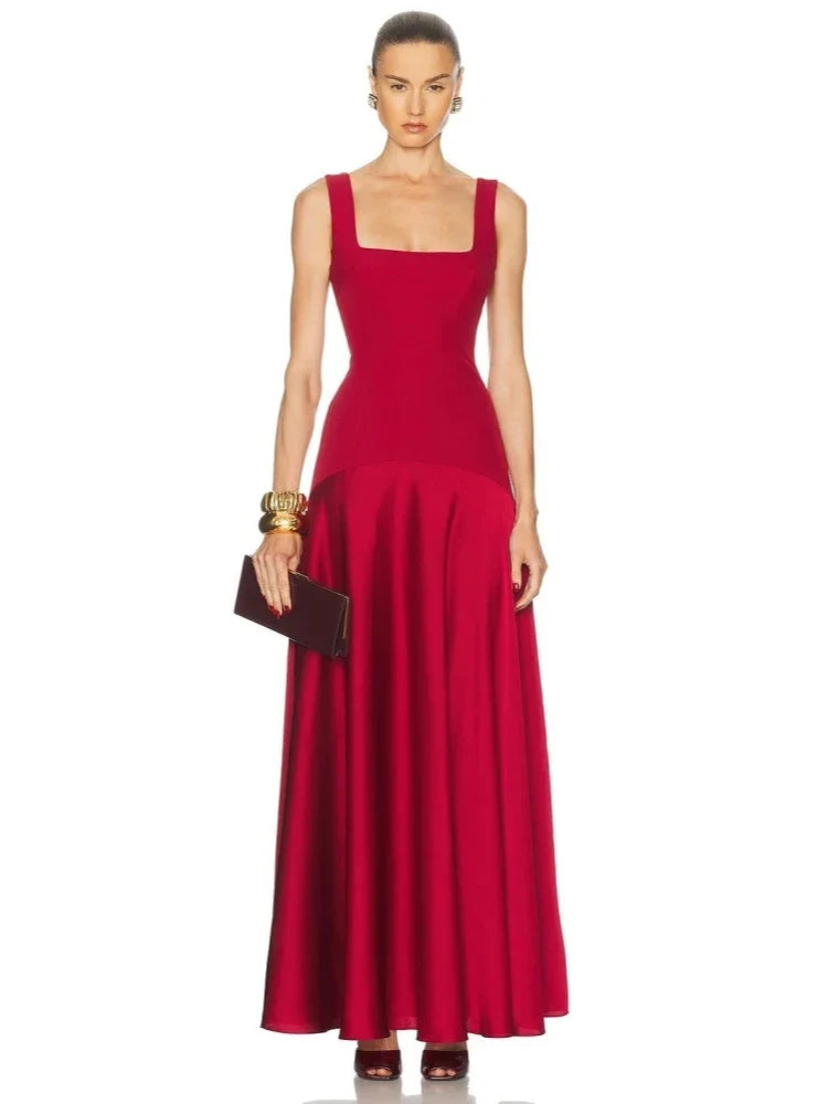 Indigo Two-Tone Maxi Dress