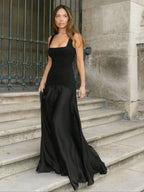 Indigo Two-Tone Maxi Dress