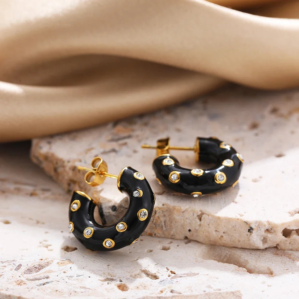 Copper Enamel Hoops