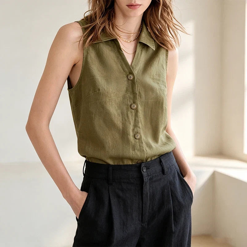 Amethyst Linen Vest
