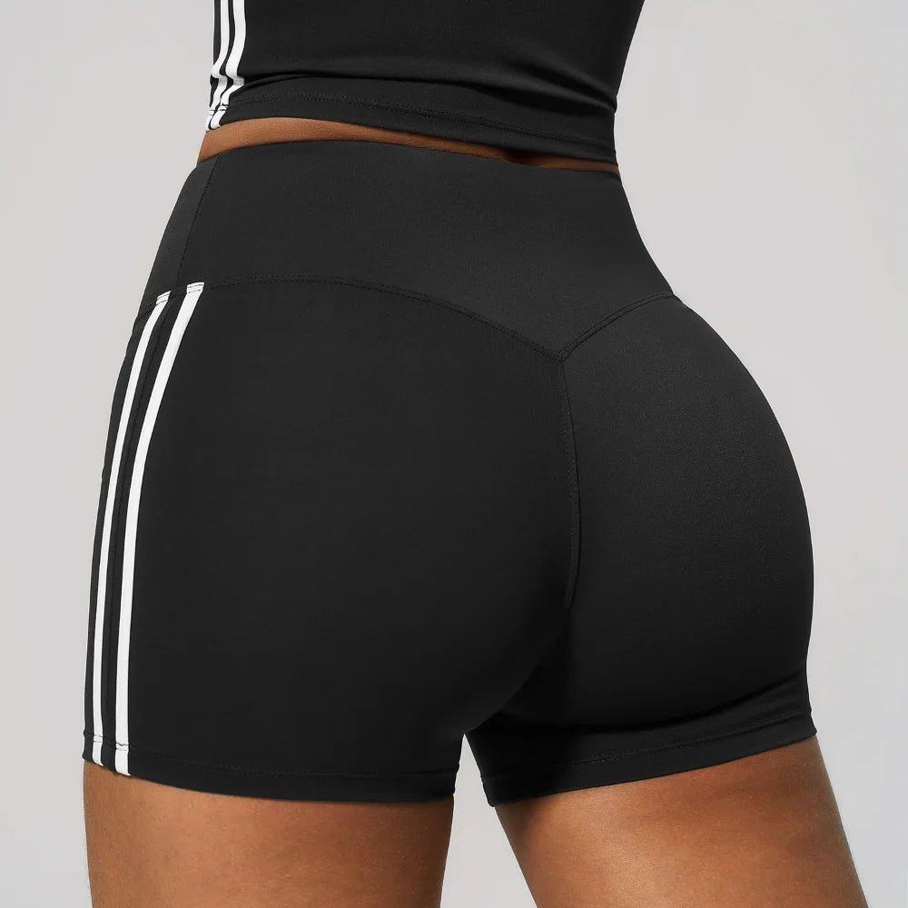 Wine Striped Sport Shorts