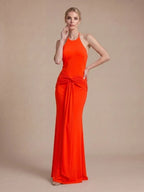 Crimson Halter Maxi Dress