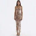Almond Bodycon Maxi Dress