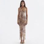Almond Bodycon Maxi Dress