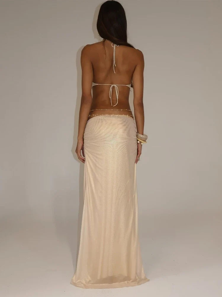 Shine Halter Maxi Dress