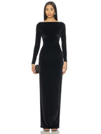 Eucalyptus Velvet Maxi Dress