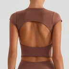 Rust Back-Cutout Sport Top